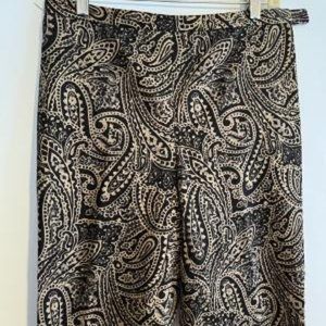 Ralph Lauren Black and Tan Paisley Slacks, Size 6, Excellent Condition
